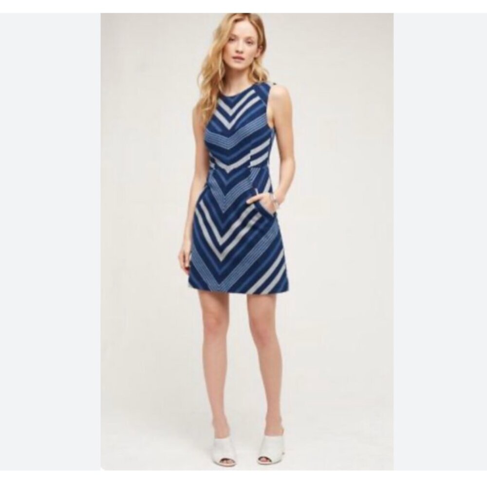 Maeve Anthropologie Antonia Chevron Striped Dress